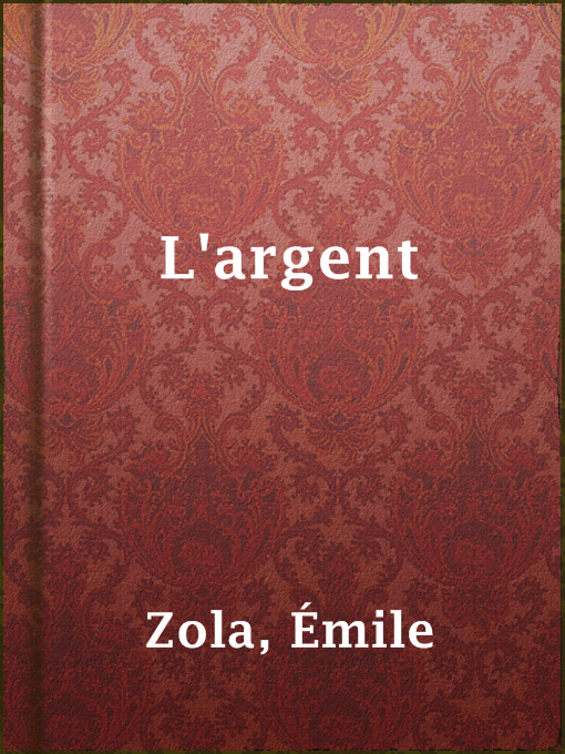 Cover image for L'argent